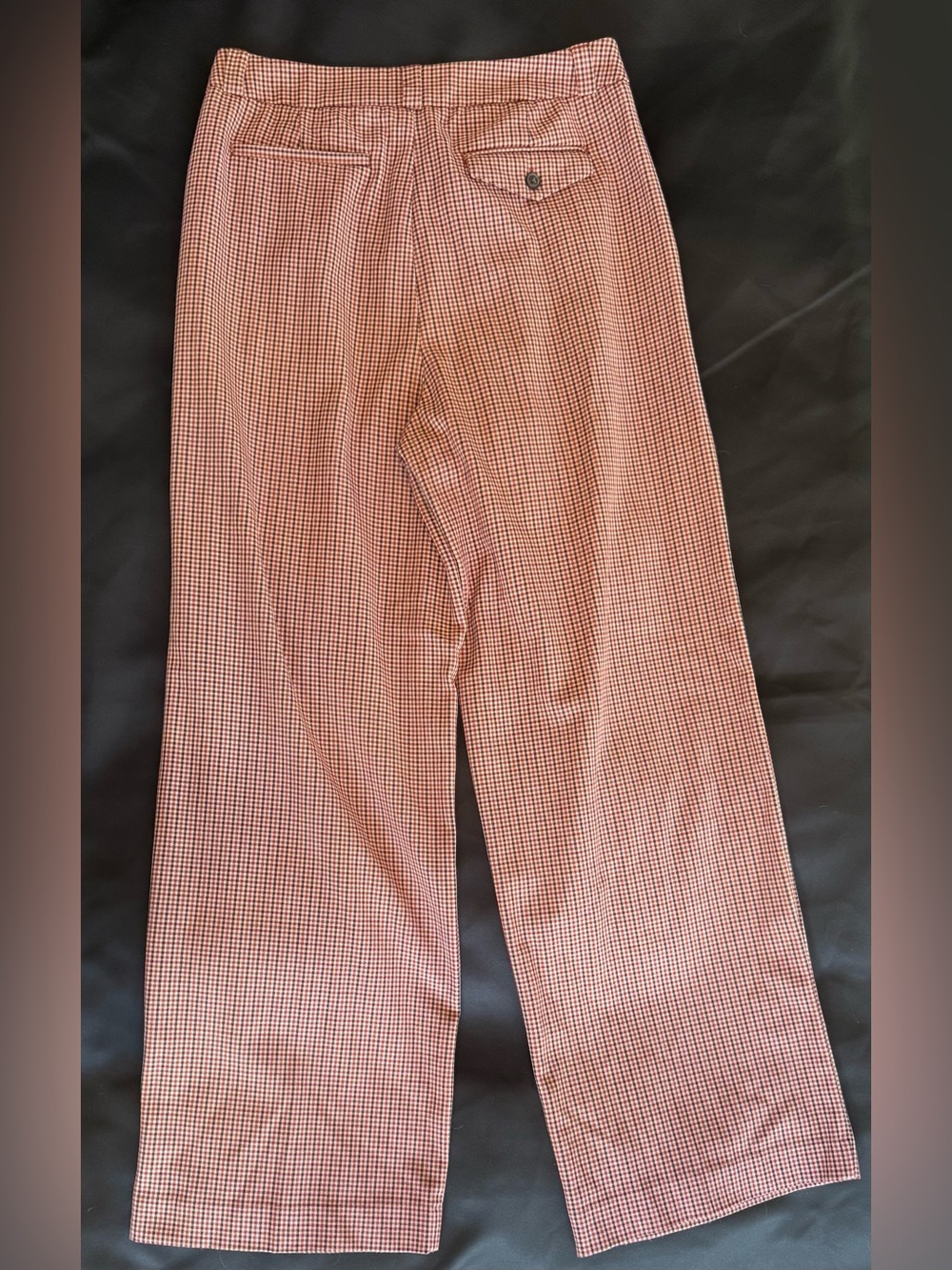a new day Plaid Wide-Leg High-Waist Pants - Beige/Rust - Picture 5 of 9